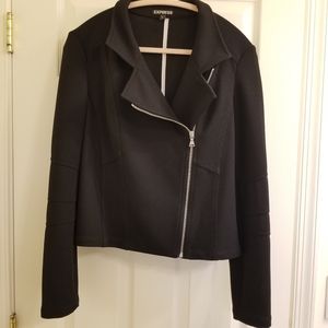 Express Black textured moto style jacket.